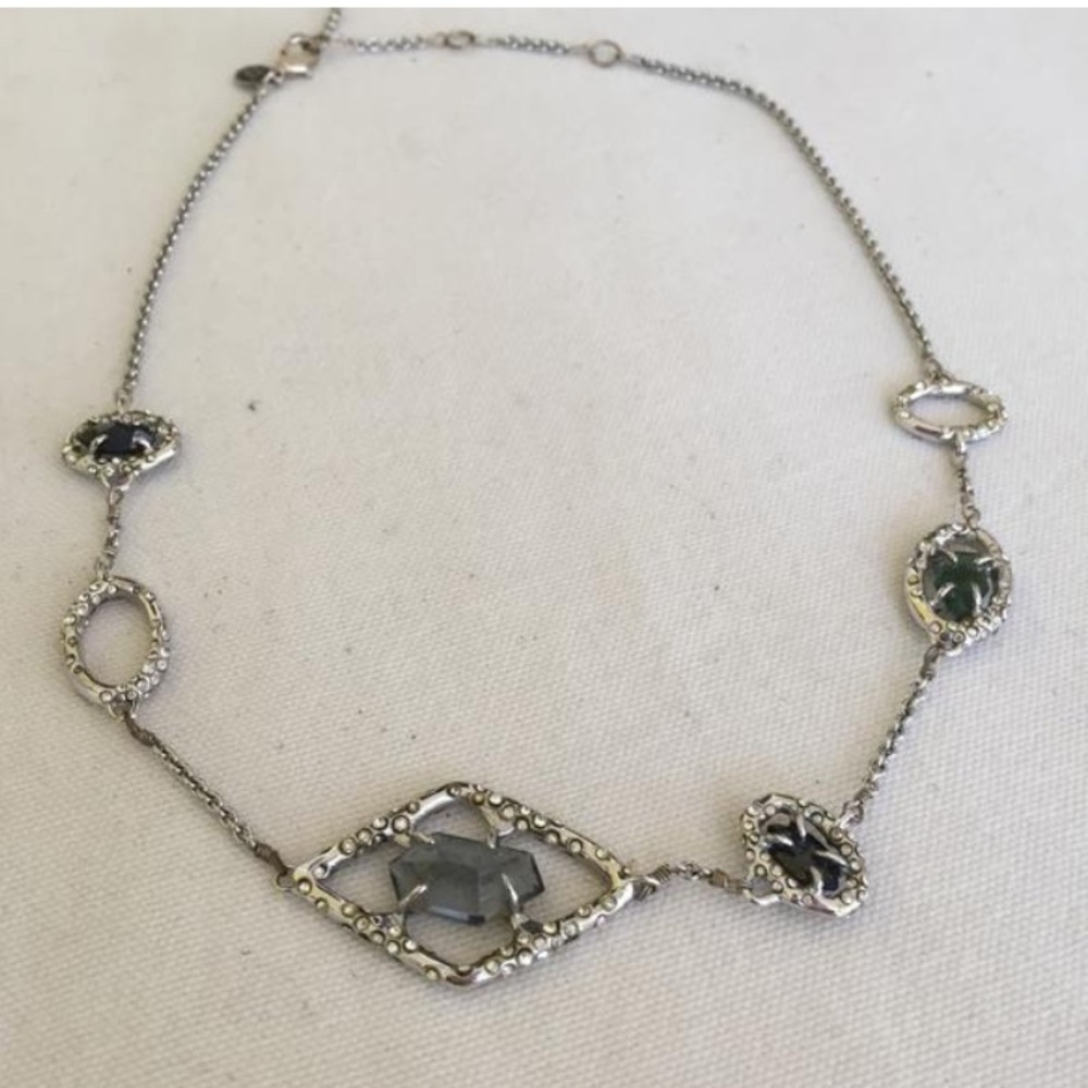 Alexis Bittar Silver Necklace with gems